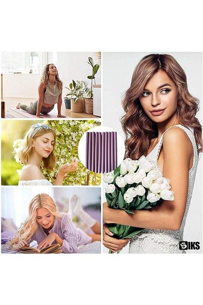 SIKS Set of 10 SIKS hair curlers, flexible and comfortable, number 2, color LILAC