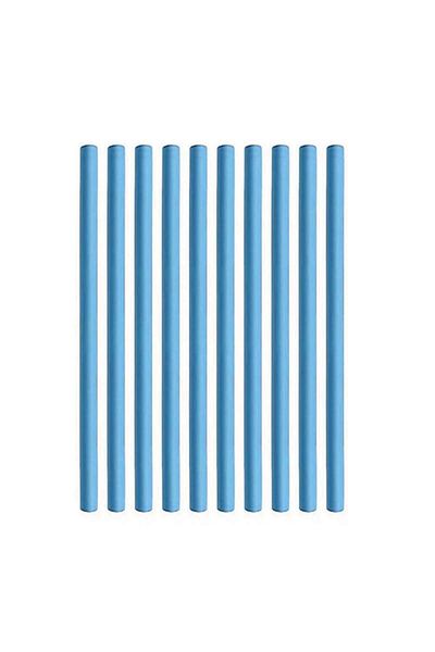 SIKS Set de 10 bigudiuri SIKS, aplicare pe păr ud/uscat, flexibile, numărul 5, culoare albastru