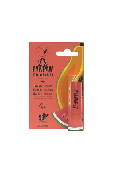 Dr.Pawpaw Lip balm stick, with watermelon and pawpaw flavor, castor oil and aloe vera, Dr.PAWPAW, 4 g
