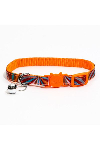 Ropet Adjustable cat collar with buckle, for cats, with bell, 26cm, Orange, Ropet