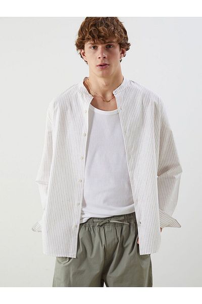 LC Waikiki Ανδρικό πουκάμισο XSIDE Regular Fit με μακρυμάνικο λινό μείγμα