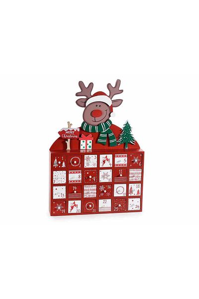 Decorer Christmas Advent Calendar Wood 26.5x5.5x38 cm