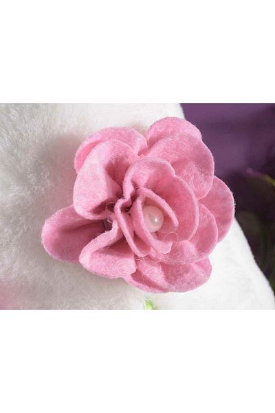 Decorer Figurina Gaina textil alb mov 22x11.5x31 cm