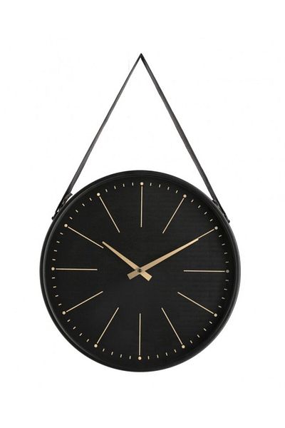 Bizzotto Black and Gold Wall Clock Timely 40x6x66 cm