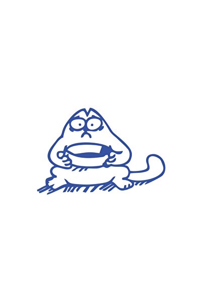 Reysa Tasarım Funny Cat Car Sticker 17X17 cm Blue