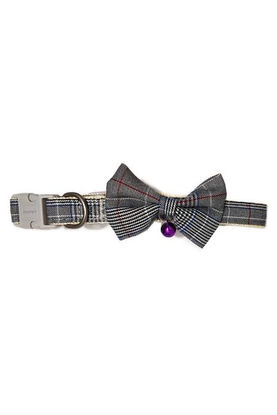 Ropet Zgarda cu Papion pentru caini, cu clopotel, 27-37cm/15mm, Gri, Ropet