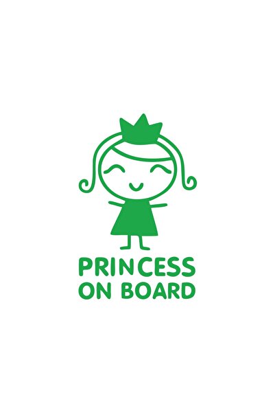 Reysa Tasarım ملصق سيارة الأميرة على متن السيارة مقاس 17x17 سم باللون الأخضر