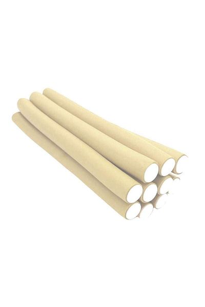 SIKS Set of 10 SIKS Curlers, Application on Wet/Dry Hair, Flexible, Number 1, Beige Color