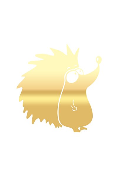 Reysa Tasarım Hedgehog Car Sticker 17X17 cm Gold