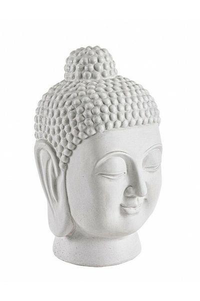Bizzotto Figurine Buddha Glass Fiber White 22.5x21x35.5 cm