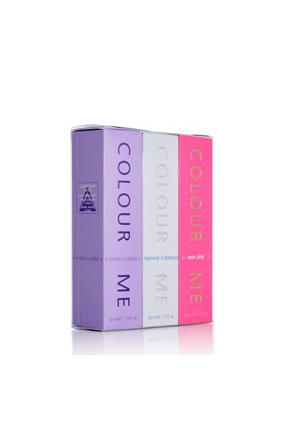 Colour Me Women's perfume gift set Colour Me Violet, Diamond, Neon Pink, Milton-Lloyd Fragrances, 3 x 50 ml