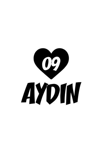 Reysa Tasarım ملصق سيارة على شكل قلب 09 آيدن مقاس 17x17 سم باللون الأسود