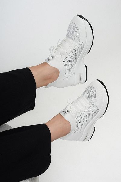 KRISTE BELL Palmira Original Kri̇stebell Stone Detailled Inner Hidden Filling Women's Sports Shoes White