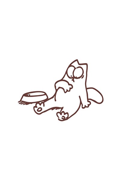 Reysa Tasarım Funny Cat Car Sticker 17X17 cm Brown