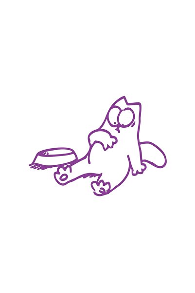 Reysa Tasarım ملصق سيارة على شكل قطة مضحكة مقاس 17 × 17 سم باللون الأرجواني