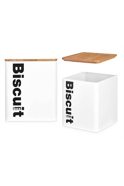 Arte Regale White metal biscuit box