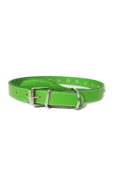 Ropet Ropet leather collar with rhinestones, for dogs, 40cm/15mm, Green