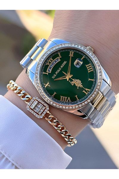 U.S. Polo Assn. U.S.Polo Assn Steel Cord Inner Functions Active 5 Atm 2 Years Warranty Women Wrist Watch Ua.2054.S04