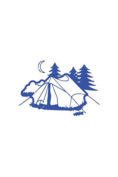 Reysa Tasarım Camping Car Sticker 17X17 cm Blue