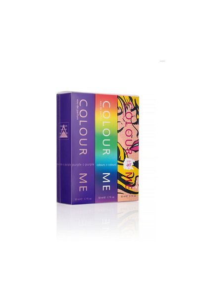 Colour Me Men's perfume gift set Colour Me White, Silver, Black, Milton-Lloyd Fragrances, 3 x 50 ml