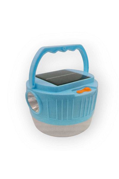 OEM Lantern-style solar lamp with LED flashlight and power bank function