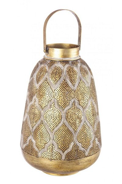 Bizzotto Set of 2 gold metal lanterns 25.5x38.5 cm