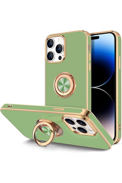 Generic Phone Case For iPhone 14 Pro Max 360°Rotatable Ring Holder Magnetic Kickstand , Girl Women Boy