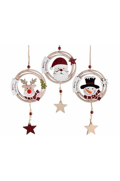 Decorer Set 3 ornaments Christmas tree 11x22.5 cm