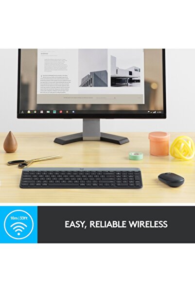 logitech Kit tastatură + mouse wireless MK470, Slim, Negru Grafit