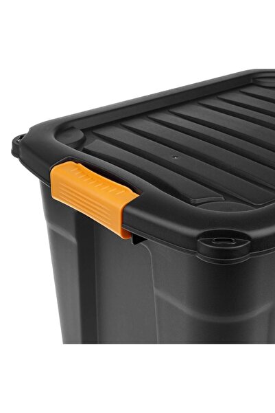 OEM Storage Box, Clamped Model, 120L Capacity, Black, Durable Plastic