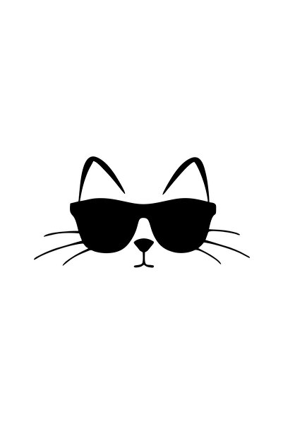 Reysa Tasarım ملصق سيارة على شكل قطة ترتدي نظارة شمسية مقاس 17 × 17 سم باللون...