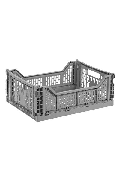 SyaMAG Foldable Box, Gray Model, Dimensions 40x30x14.5 cm, Capacity 15 Liters, Plastic