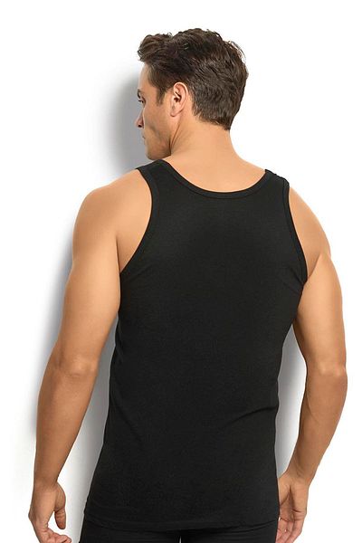 Jiber Men's 6-Piece Black Cotton Undershirt 110