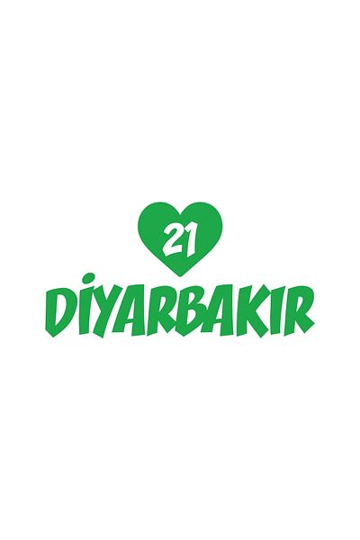 Reysa Tasarım Heart 21 Diyarbakır Car Sticker 17X17 cm Green