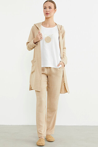 KARAKAŞ Sementa 76473 large size linen look triple set