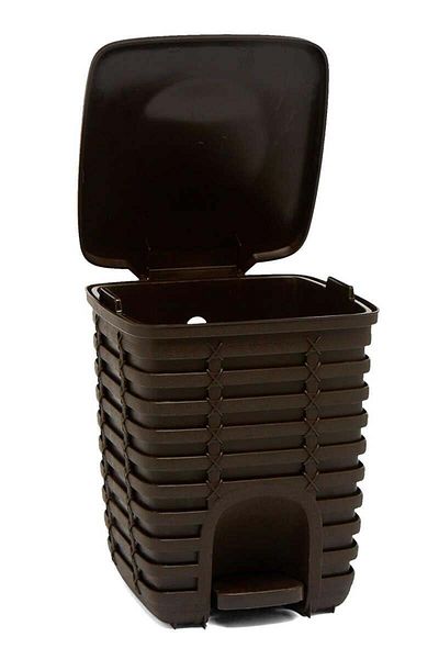 Prima Nova Primanova Palm Pedal Square Trash Can 9 Lt - Brown