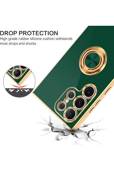 Generic Case for SAMSUNG Galaxy S23 ULTRA Luxury Silicone TPU Shockproof Ring Holder Kickstand