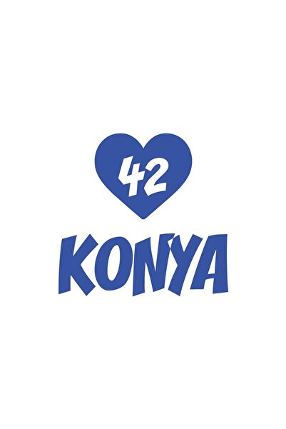 Reysa Tasarım ملصق سيارة كونيا 42 على شكل قلب مقاس 17 × 17 سم باللون الأزرق