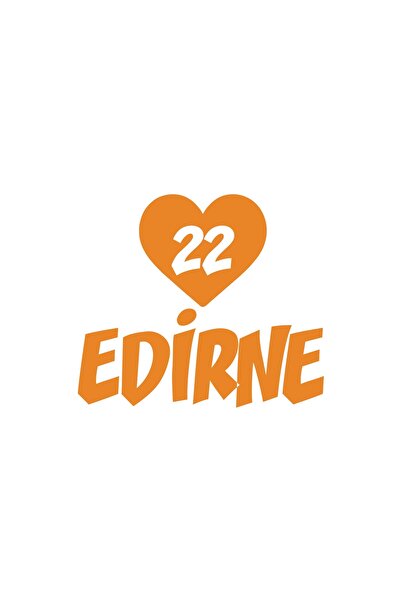 Reysa Tasarım Heart 22 Edirne Car Sticker 17X17 cm Orange