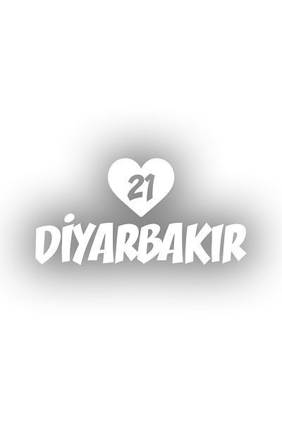 Reysa Tasarım Heart 21 Diyarbakır Car Sticker 17X17 cm White