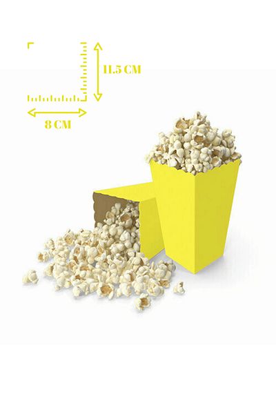 Mielibon 8-Piece Yellow Corn Box Popcorn Box Party Presentation Set