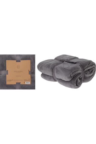 Excellent Houseware Wool blanket 180 x 230 cm ESSENTIALS grey
