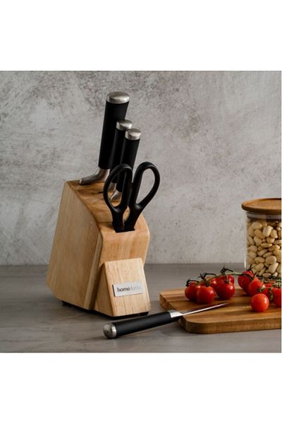 HomeVibes GOORDONISI scissors and 4 knives set with stand