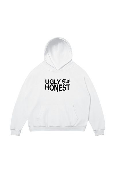 PENTHİLUS White Hooded Sweatshirt - Size Range (Ugly but Honest) Socks Printed