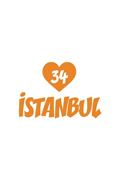 Reysa Tasarım ملصق سيارة قلب 34 اسطنبول مقاس 17x17 سم برتقالي