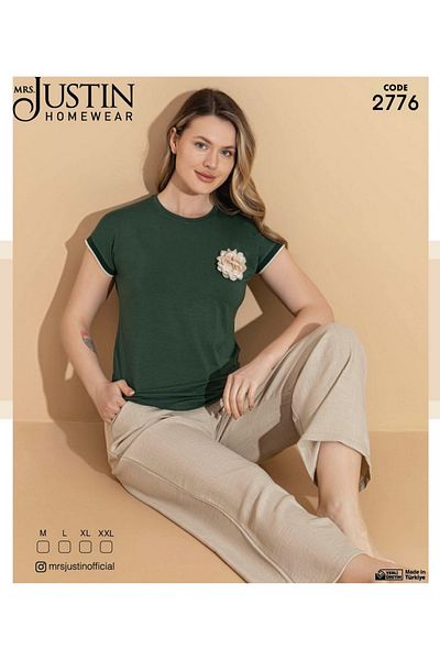 Mrs Justin Women's Summer Short Half Sleeve Pajama Sets Homewear & Home Wear
