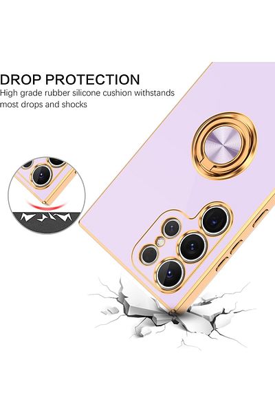 Generic Case for SAMSUNG Galaxy S23 ULTRA Luxury Silicone TPU Shockproof Ring Holder Kickstand