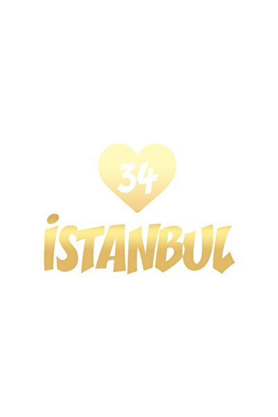 Reysa Tasarım ملصق سيارة قلب 34 اسطنبول مقاس 17x17 سم ذهبي
