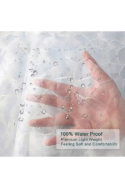 OEM Perdea dus PEVA 3D, dimensiune 180x180 cm, prindere 12 inele, Stones