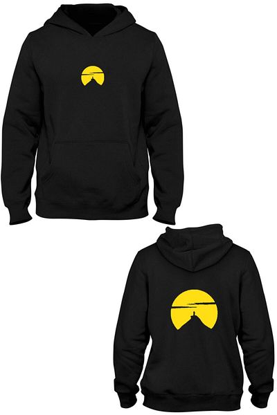 Pisa Art Sun Front Back Printed Kangaroo Pocket Hooded Sweatshirt Bll279
